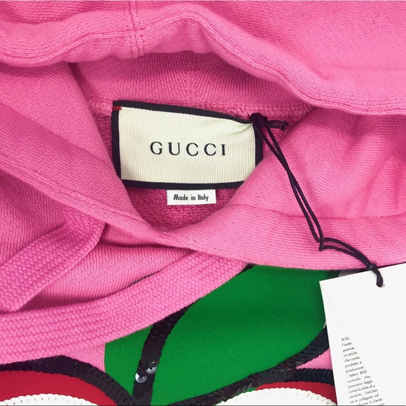 Brand New Gucci Hooded Sweatshirt GG Apple Print - Picture 7 of 12